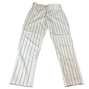 Alleson Athletic Youth Large Baseball Pants White Navy Pinstripe 605WPNY L